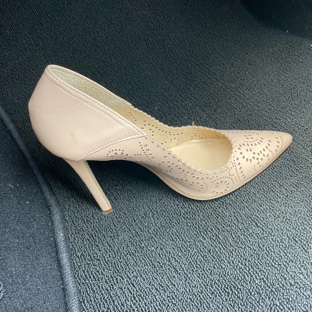Beige cream rose pink nude lace stiletto heels pump elegant bata shoes italian